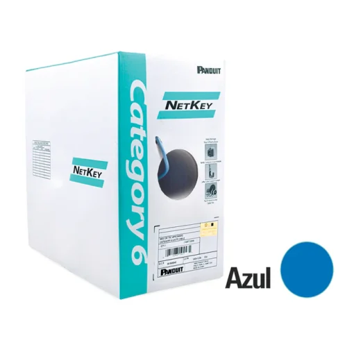Caja de cable 1000 pies NetKey PANDUIT CAT. 6 Calibre 24 AWG Azul