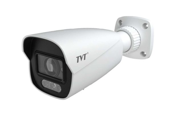 Cámara IP 4MP Bullet Marca TVT Color, Alerta perimetral  Lente 2.8mm microfono TD-9442S4-PA(D/PE/AW3)