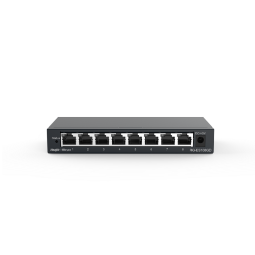 Switch no gestionado con 5 puertos de 10/100/1000 Mbps (gigabit) RG-ES108GD