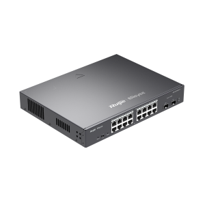 Switch PoE marca Ruijie-Reyee 16 PoE Gigabit+2 SFP modelo RG-ES218GC-P Administrable