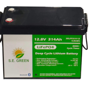 Batería Litio LiFePO4 (libre de mantenimiento) S.E Green 12 Voltios 314 Ah