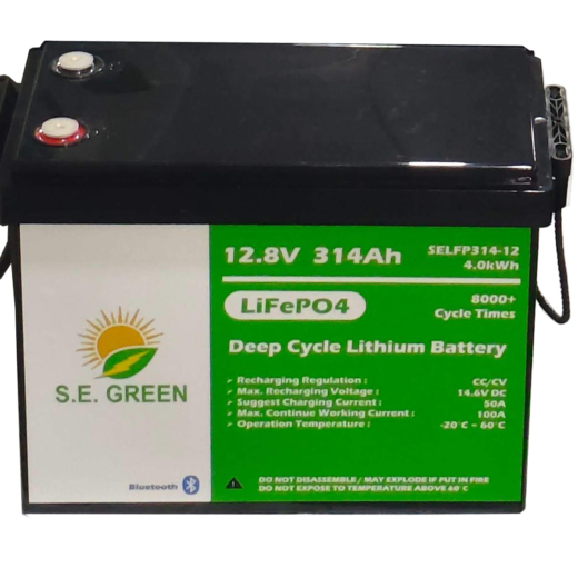 Batería Litio LiFePO4 (libre de mantenimiento) S.E Green 12 Voltios 314 Ah