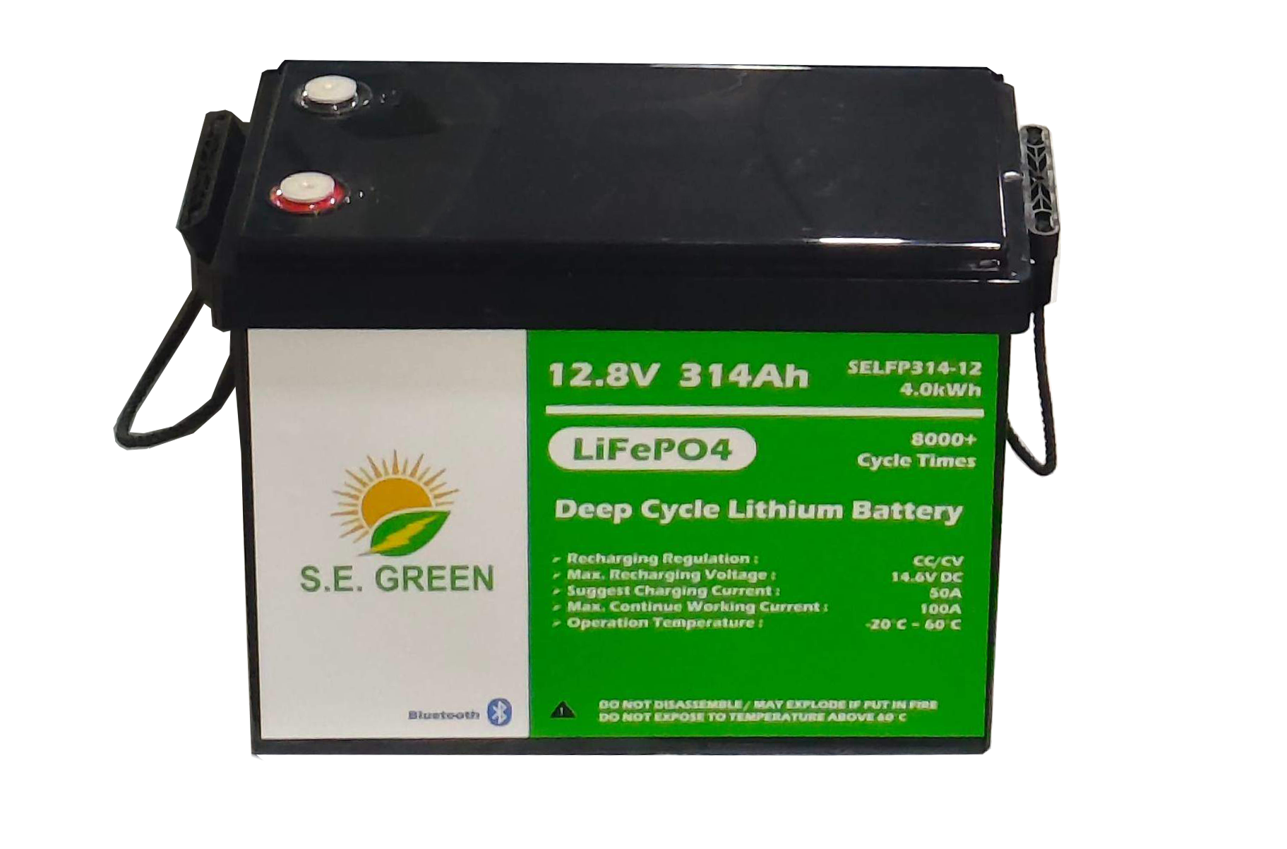 Batería Litio LiFePO4 (libre de mantenimiento) S.E Green 12 Voltios 314 Ah