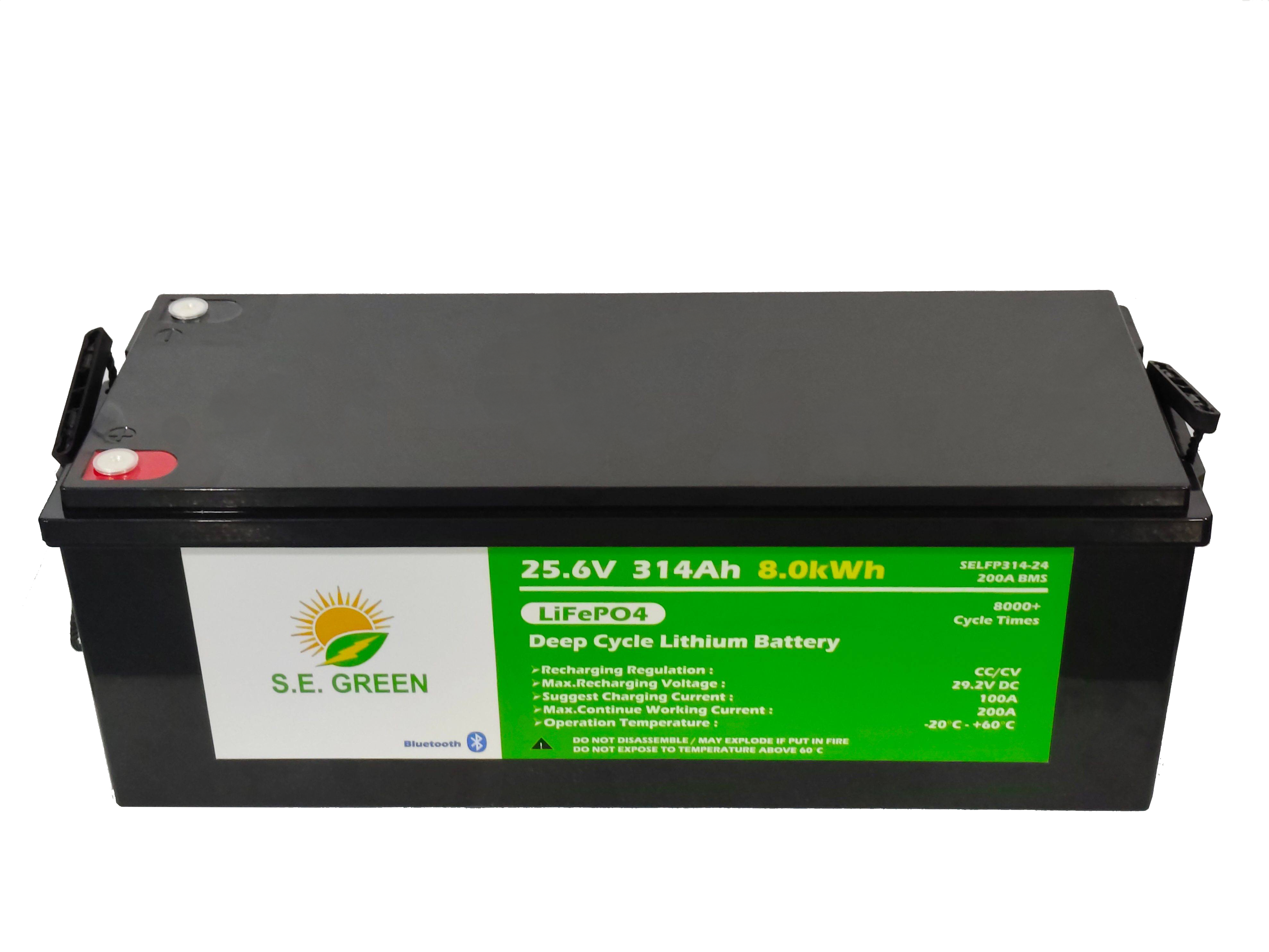 Batería Litio LiFePO4 (libre de mantenimiento) S.E Green 24 Voltios 314 Ah