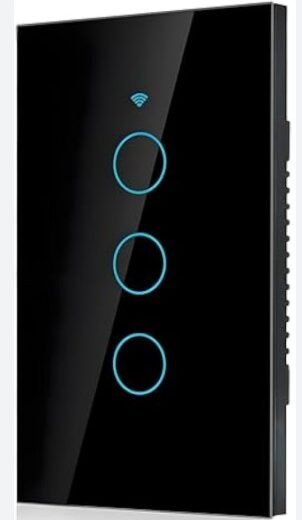 INTERRUPTOR INTELIGENTE WIFI 3 CANALES NEGRO