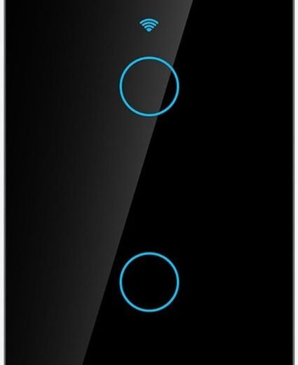 INTERRUPTOR INTELIGENTE WIFI 2 CANALES NEGRO